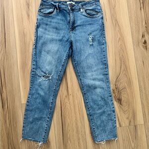 STS Blue Cropped Ankle Jeans with Distressed Details